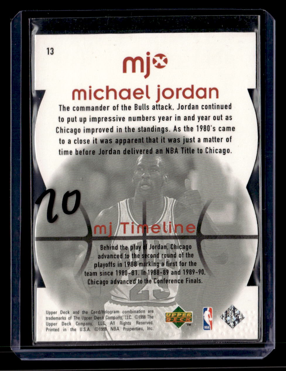 1998 Upper Deck MJx #13 Michael Jordan Timepieces Red #/2300