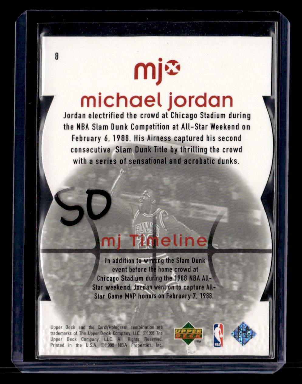 1998 Upper Deck MJx #8 Michael Jordan Timepieces Red #/2300