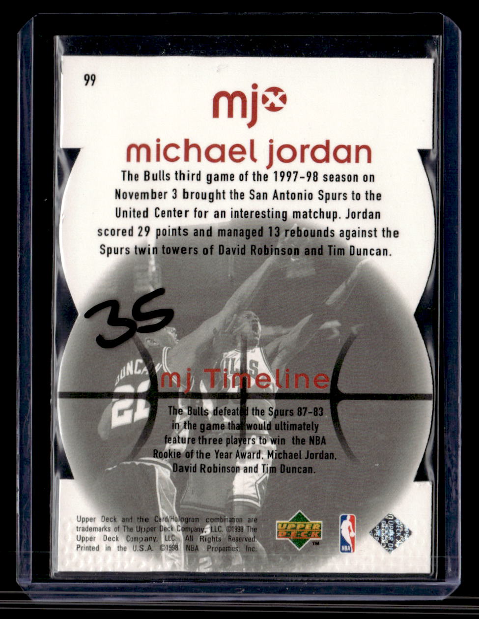 1998 Upper Deck MJx #99 Michael Jordan Timepieces Red #/2300