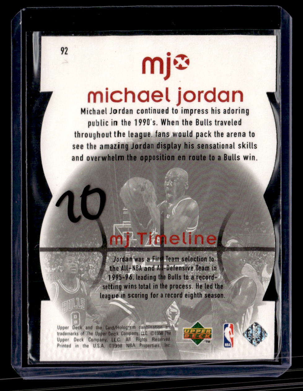 1998 Upper Deck MJx #92 Michael Jordan Timepieces Red #/2300