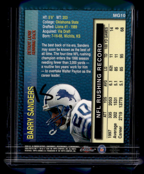 1998 Topps Chrome #MG10 Barry Sanders Measures of Greatness