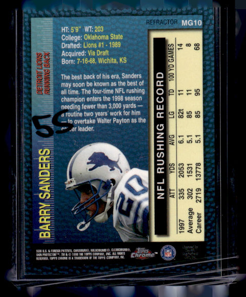 1998 Topps Chrome #MG10 Barry Sanders Measures of Greatness Refractors