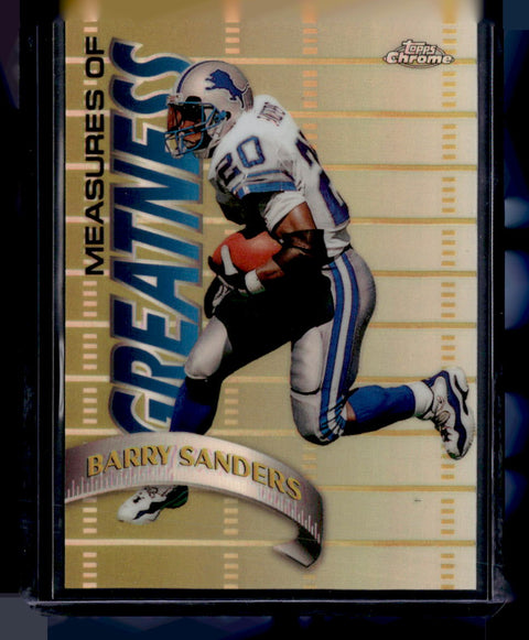 1998 Topps Chrome #MG10 Barry Sanders Measures of Greatness Refractors
