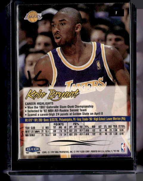 1997-98 Ultra #1 Kobe Bryant