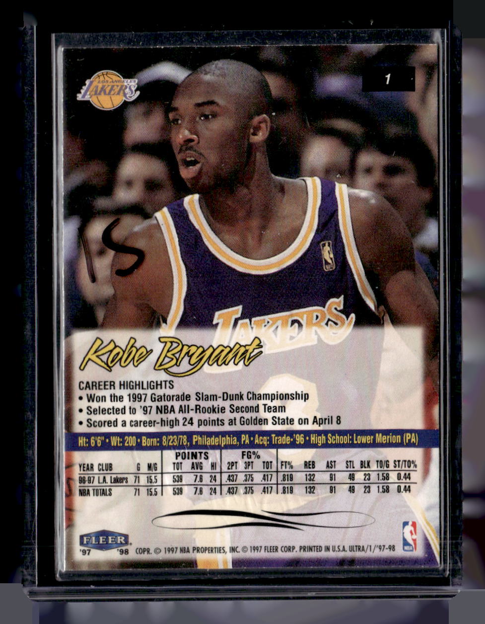 1997-98 Ultra #1 Kobe Bryant