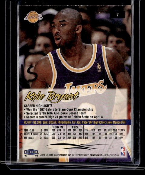 1997-98 Ultra #1 Kobe Bryant