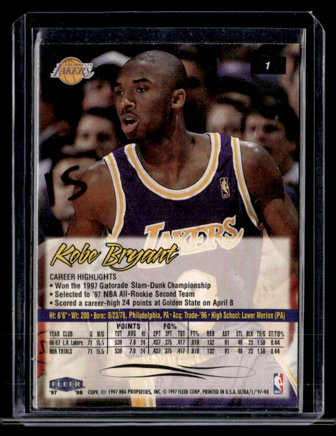 1997-98 Ultra #1 Kobe Bryant