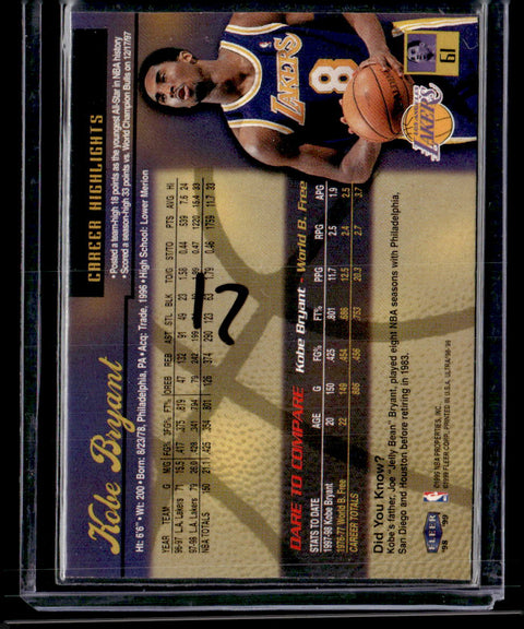 1998-99 Ultra #61 Kobe Bryant