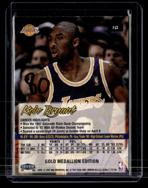 1997-98 Ultra #1G Kobe Bryant Gold Medallion