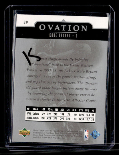 1998-99 Upper Deck Ovation #29 Kobe Bryant