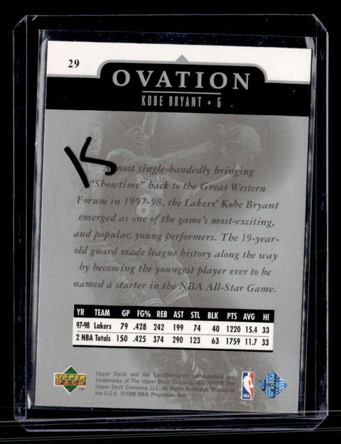 1998-99 Upper Deck Ovation #29 Kobe Bryant