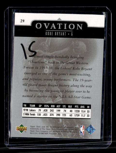 1998-99 Upper Deck Ovation #29 Kobe Bryant