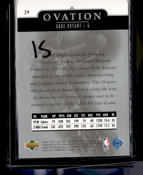 1998-99 Upper Deck Ovation #29 Kobe Bryant