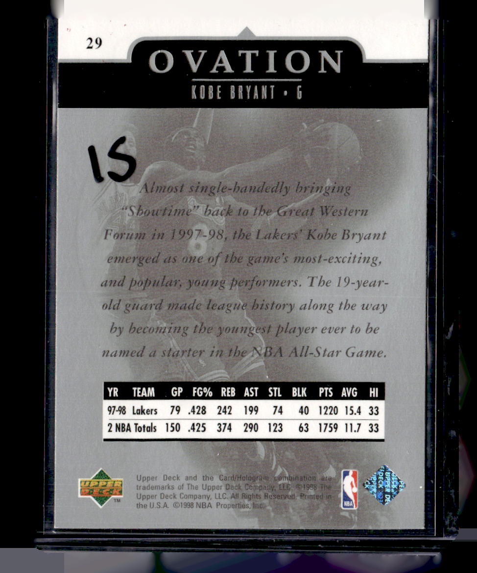 1998-99 Upper Deck Ovation #29 Kobe Bryant