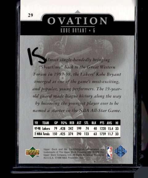 1998-99 Upper Deck Ovation #29 Kobe Bryant