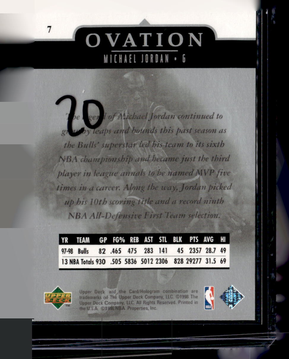 1998-99 Upper Deck Ovation #7 Michael Jordan