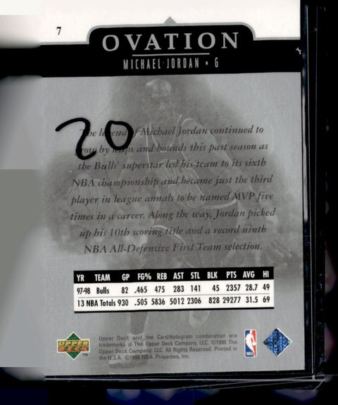 1998-99 Upper Deck Ovation #7 Michael Jordan
