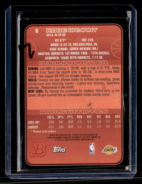 2006 Bowman Chrome #6 Kobe Bryant
