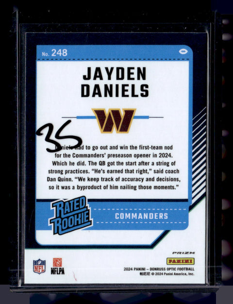 2024 Donruss Optic #248 Jayden Daniels Blue Hyper