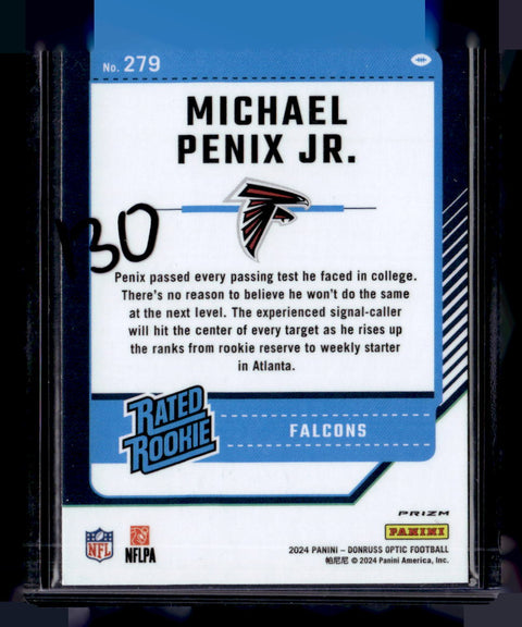 2024 Donruss Optic #279 Michael Penix Jr. Fire Emoji