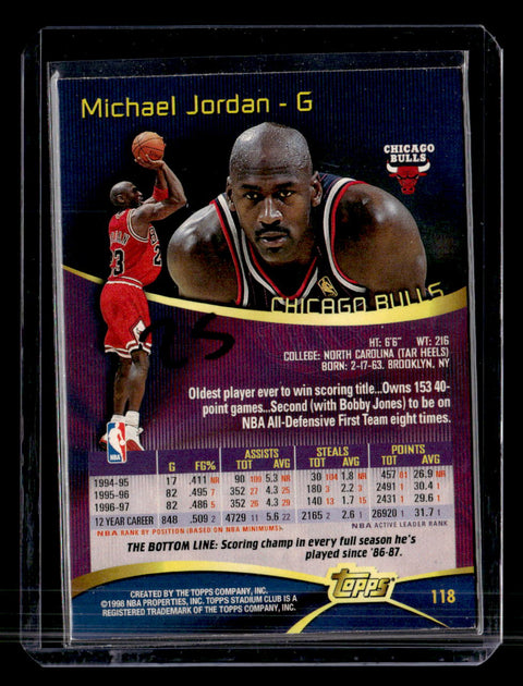 1997-98 Stadium Club #118 Michael Jordan Members Only II