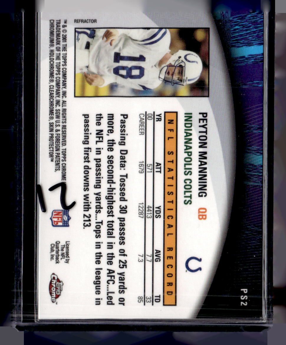 2001 Topps Chrome #PS2 Peyton Manning  Perfect Spiral Refractor