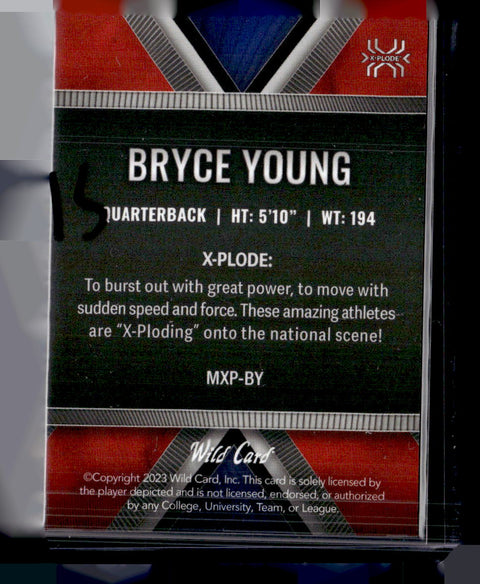 2023 Wild Card Matte #MXP-BY Bryce Young X-plode /25
