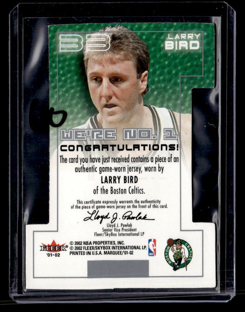 2001-02 Fleer Marquee #NNO Larry Bird We're Number One Memorabilia