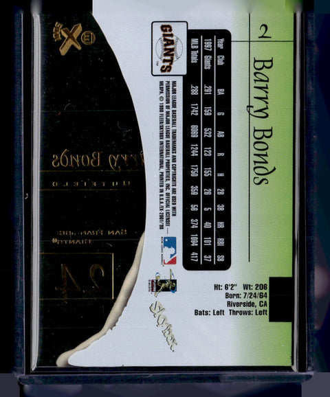 1998 Skybox E-X2001 #2 Barry Bonds