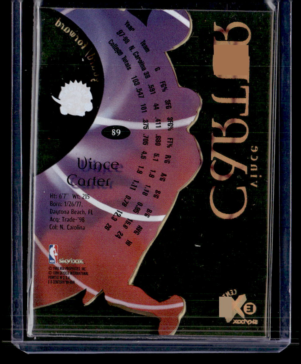 1999 Skybox E-X Century #89 Vince Carter