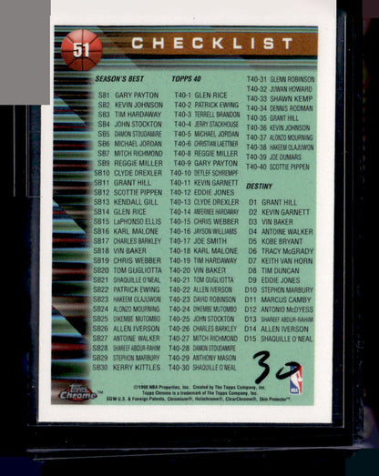 1997-98 Topps Chrome #51 Chicago Bulls Checklist