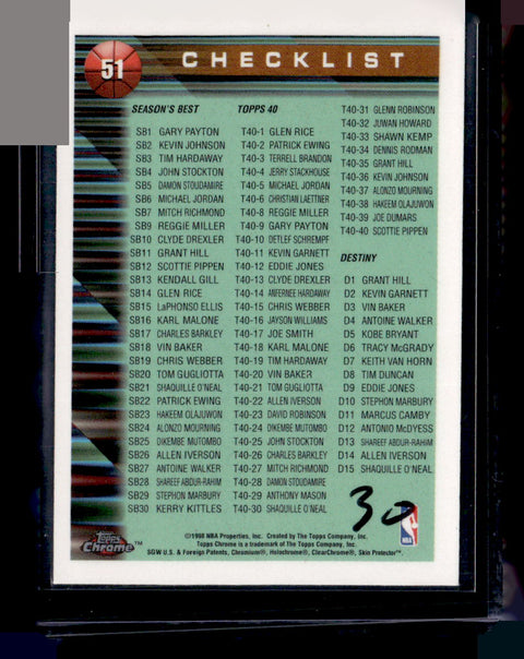 1997-98 Topps Chrome #51 Chicago Bulls Checklist