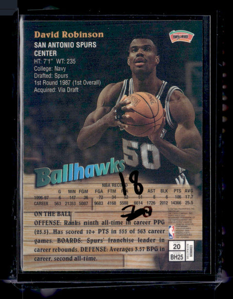 1996-97 Topps Finest #20 David Robinson Refractor