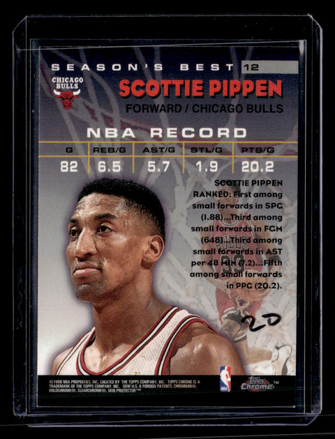 1997-98 Topps Finest #12 Scottie Pippen Front Court Finesse