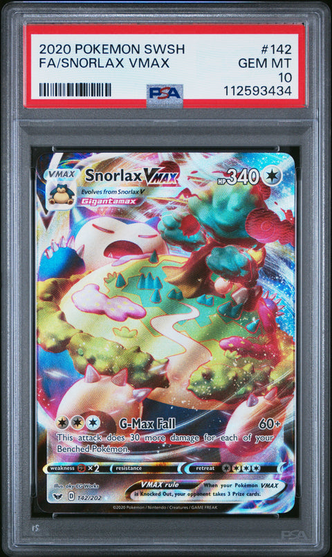 2020 Pokemon Sword & Shield #142 Fa/Snorlax Vmax PSA 10