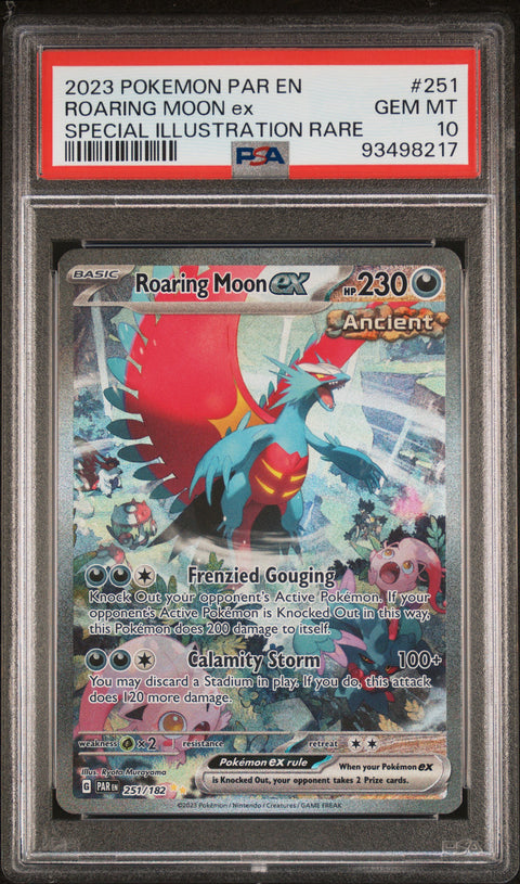 2023 Pokemon Par En-Paradox Rift #251 Roaring Moon Ex SAR PSA 10