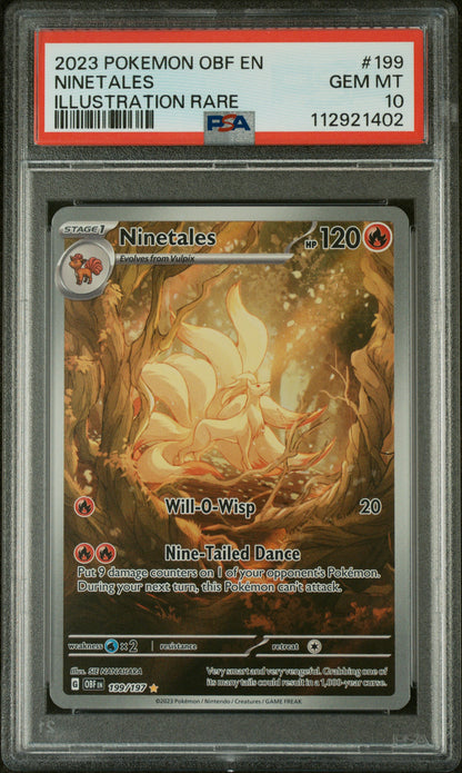 2023 Pokemon Obf En-Obsidian Flames #199 Ninetales Illustration Rare PSA 10