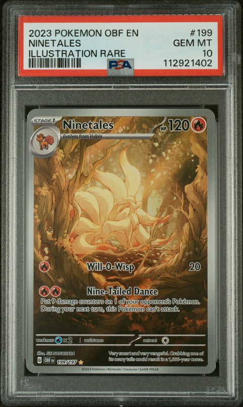 2023 Pokemon Obf En-Obsidian Flames #199 Ninetales Illustration Rare PSA 10