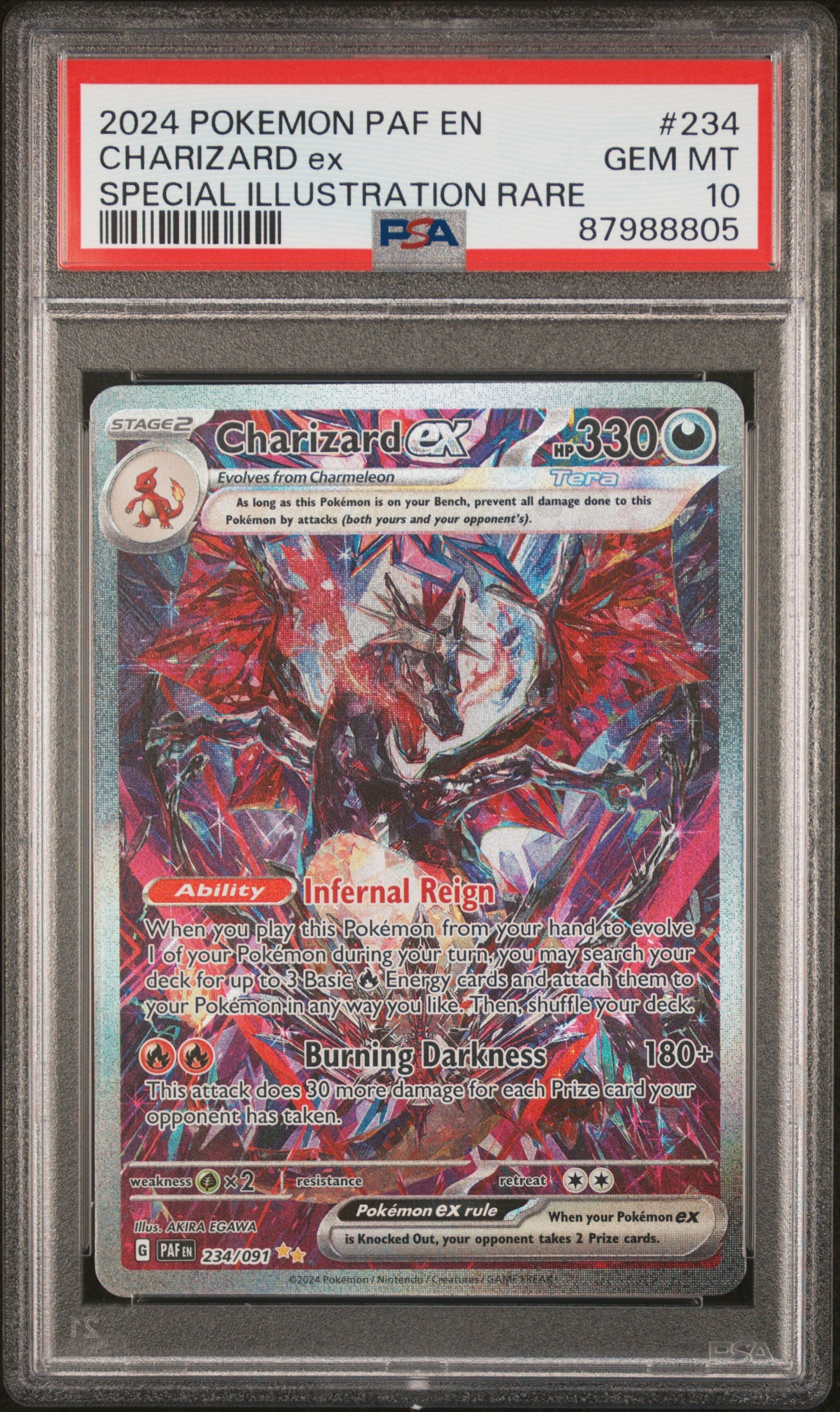 2024 Pokemon Paf En-Paldean Fates #234 Charizard Ex SAR PSA 10