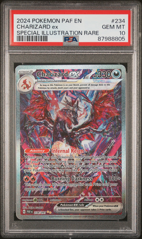 2024 Pokemon Paf En-Paldean Fates #234 Charizard Ex SAR PSA 10