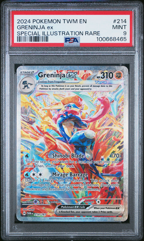 2024 Pokemon Twm En-Twilight Masquerade #214 Greninja Ex SAR PSA 9