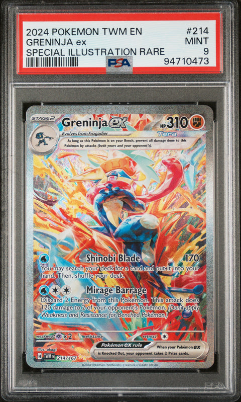 2024 Pokemon Twm En-Twilight Masquerade #214 Greninja Ex SAR PSA 9