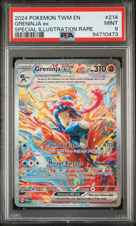 2024 Pokemon Twm En-Twilight Masquerade #214 Greninja Ex SAR PSA 9