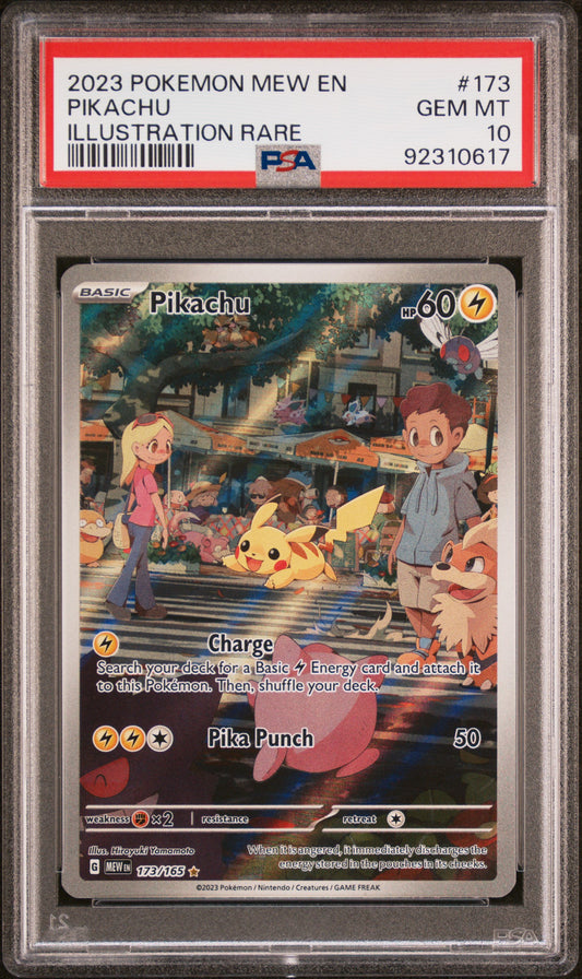 2023 Pokemon Mew En-151 #173 Pikachu Illustration Rare PSA 10