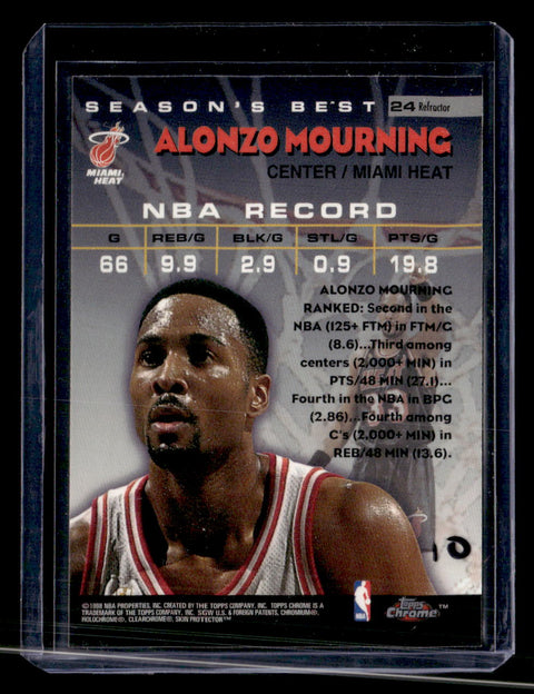 1997-98 Topps Chrome #24 Alonzo Mourning Season's Best Refractors