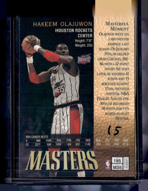1996 Topps Finest #195 Hakeem Olajuwon Refractor
