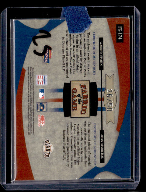 2005 Leaf Certified Materials Spahn / Marichal Fabric of the Game /50