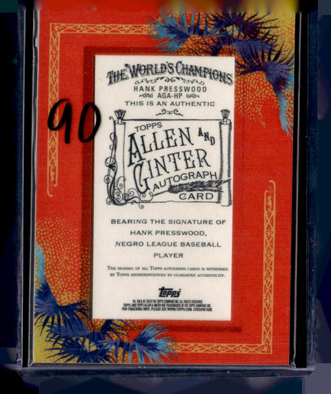 2010 Topps Allen & Ginter #AGA-HP Hank Presswood Autographs