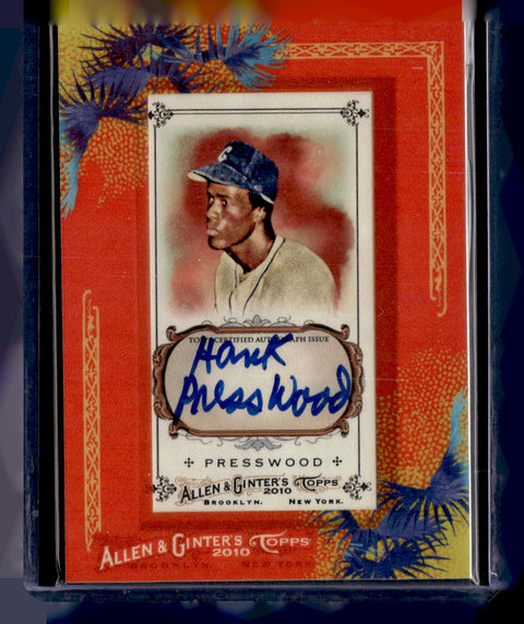 2010 Topps Allen & Ginter #AGA-HP Hank Presswood Autographs