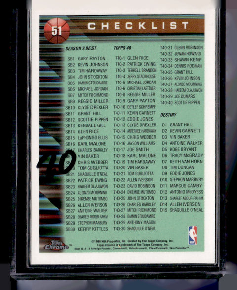 1998 Topps Chrome #51 Chicago Bulls Checklist
